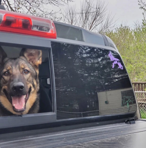 Adventure German Shepherd decal, Shepherd nature bumper sticker, dog sticker, permanent decal/bumper sticker, GSD decal, PNW