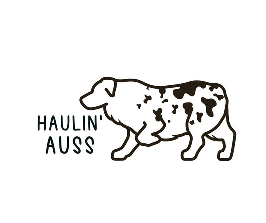 Haulin’ auss decal, Aussie mom bumper sticker, dog mom, dog sticker, permanent decal/bumper sticker, Australian shepherd decal
