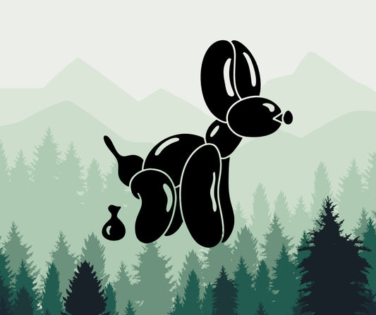 Balloon dog decal, pooping balloon dog bumper sticker, dog sticker, permanent decal/bumper sticker, balloon dog sticker, dog mom