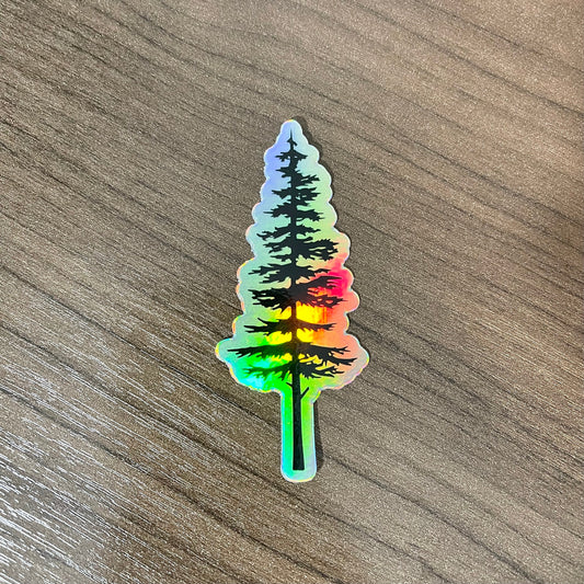 Holographic sitka tree sticker, Sitka Tree holographic sticker, Nature sticker, Adventure hydroflask sticker, PNW, Evergreen Sticker, Pine