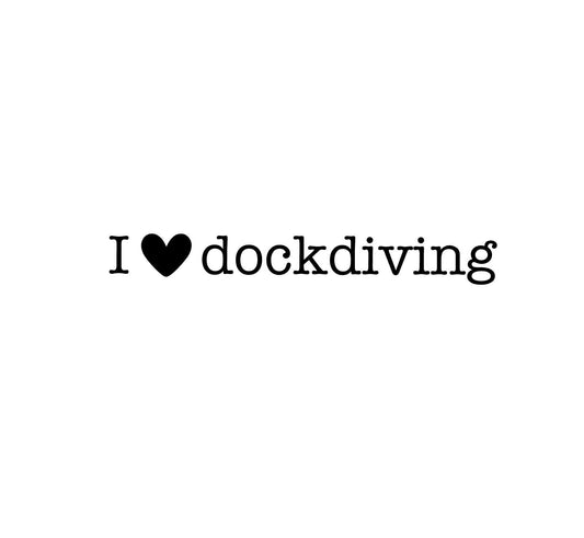 I love dock diving vehicle decal, dock dog decal, I love dog sports decal, dog mom, working dog,  K9, dog bumper sticker, dog lover
