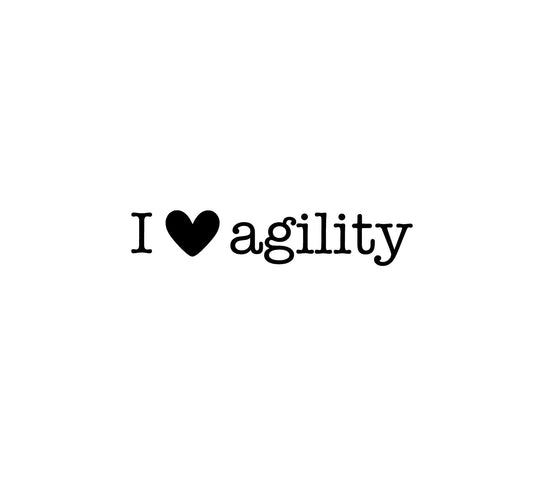 I love agility vehicle decal, agility dog decal, I love dog sports decal, dog mom decal, dog sticker, dog bumper sticker, dog lover